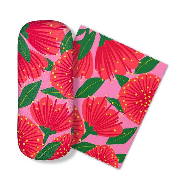 Pohutukawa Glass Case - Bright Floral