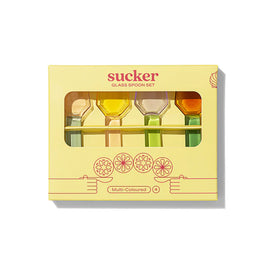 Sucker Glass Spoon Set -4pc