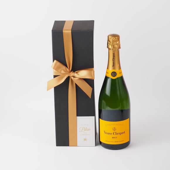 Gift Boxed and Elegantly dressed in Gold  for sophisticated Christmas Gifting-Veuve Clicquot Champagne,  It's the perfect luxury christmas gift for that someone special - Delivered New Zealand-wide