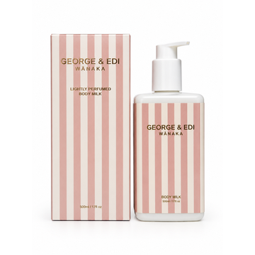 A luxurious body milk enriched with Sweet Almond Oil, Shea Butter, Aloe Vera and Hyaluronic Acid. Blended with nourishing botanical oils to deeply hydrate and soften the skin, it absorbs effortlessly, leaving skin delicately fragranced and beautifully moisturised.

Created without parabens, phthalates, mineral oil or silicones and never tested on animals.

Size: 500 ml

In Bloom
The essence of summer days in voluptuous bloom, this is the queen of white florals, she is intoxicating and a little flirty.




